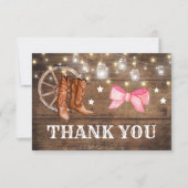 性別によるブーツまたは弓の表示 サンキューカード (正面)