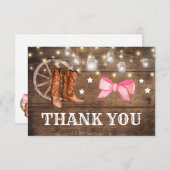 性別によるブーツまたは弓の表示 サンキューカード (正面/裏面)