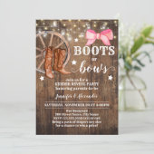 性別によるブーツまたは弓の表示 招待状 (スタンド正面)