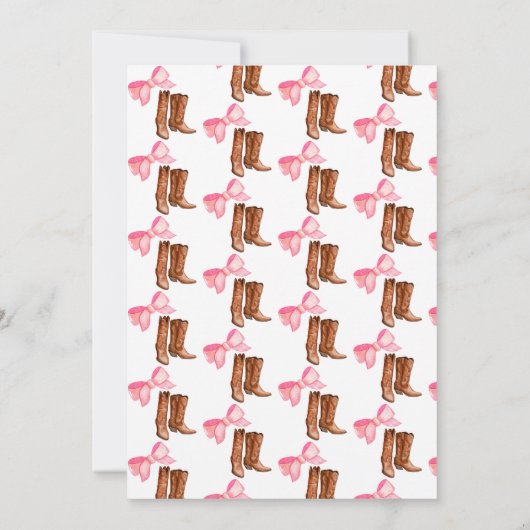 性別によるブーツまたは弓の表示 招待状 (裏面)