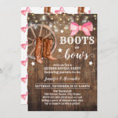 性別によるブーツまたは弓の表示 招待状 (正面/裏面)