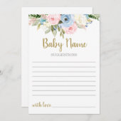 性別によるベビー名の提示招待状 招待状 (正面/裏面)