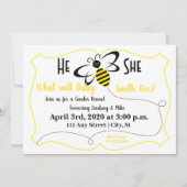 性別によるベビー間パーティーの表示 招待状 (正面)