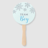 性別による投票冬の雪片の少年または少女を明らかにする ハンドファン (裏面)