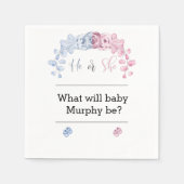 性別による招待の表示、彼または彼女 スタンダードカクテルナプキン (正面)