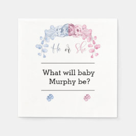 性別による招待の表示、彼または彼女 スタンダードカクテルナプキン