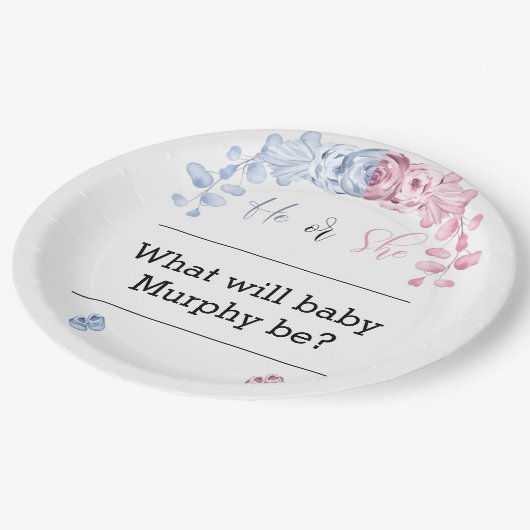 性別による招待の表示、彼または彼女 ペーパープレート (アングル)