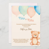 性別による招待状の表示スペインの 招待状 (正面/裏面)