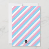 性別による招待状ブルーまたはピンク 招待状 (裏面)