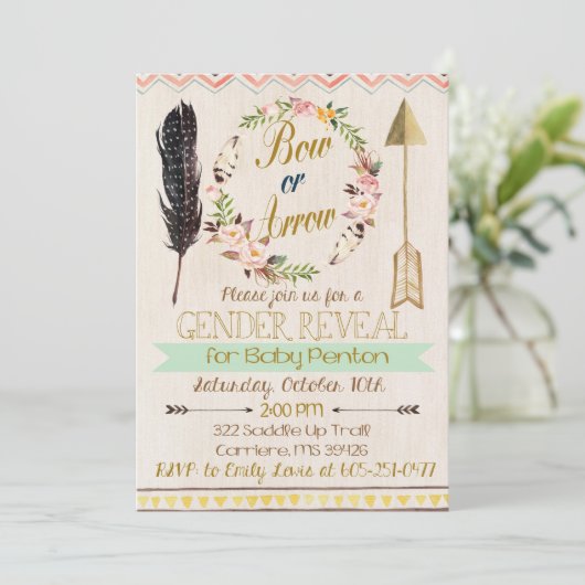 性別による招待状、弓または矢印の表示、部族 招待状 (スタンド正面)