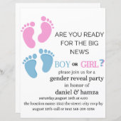 性別による招待、彼または彼女の招待状、足 (正面/裏面)