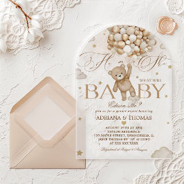 性別による明らかにする アクリル招待状