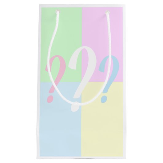 性別による疑問符の表示 スモールペーパーバッグ (正面)