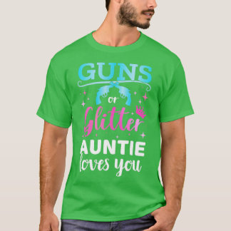 性別による銃またはグリッターの一致ベビー Tシャツ