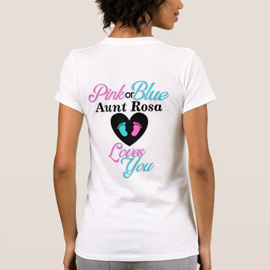 性別のキーパー|ピンクと青の性別の明け Tシャツ (裏面)