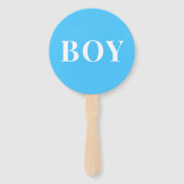 性別のパーティーの推測の男の子または女の子の赤ちゃんシャワー ハンドファン (裏面)