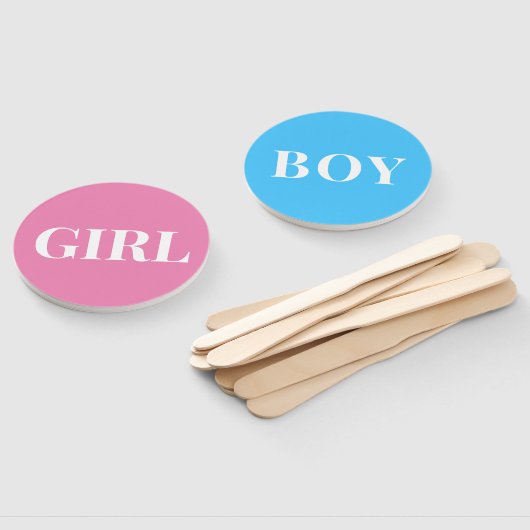 性別のパーティーの推測の男の子または女の子の赤ちゃんシャワー ハンドファン (組立なし)