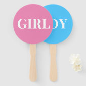 性別のパーティーの推測の男の子または女の子の赤ちゃんシャワー ハンドファン (正面&裏面)