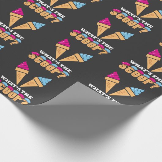 性別のパーティーを明らかにする – アイスクリーム何のスクープ？ ラッピングペーパー (角)