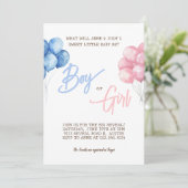 性別のパーティー少年または女の子のシンプルスクリプト 招待状 (スタンド正面)