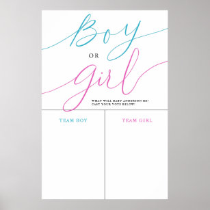 性別のパーティー少年または女の子の予測記号を表示 ポスター