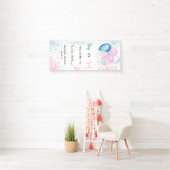 性別のパーティー男の子の青いピンク 横断幕 (インサイチュ)