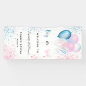 性別のパーティー男の子の青いピンク 横断幕 (横)