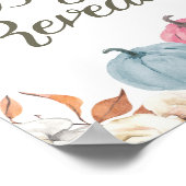 性別のリビールカボチャ秋ウェルカムサイン ポスター (角)