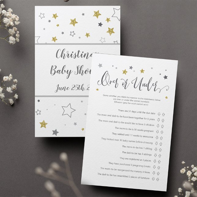 性別の上または下で赤ちゃんシャワーゲーム金ゴールドを明らかにする (クリエイターアップロード済み)