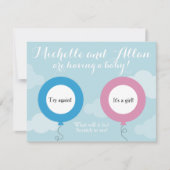 性別の偽のスクラッチカードの表示 案内状 (正面)