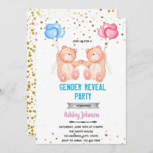 性別の公開への招待を負う シーズンカード (正面/裏面)