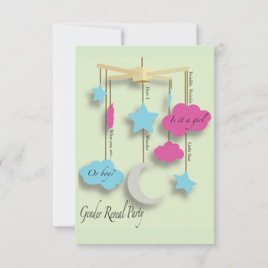 性別の公開パーティーの招待 招待状 (正面)