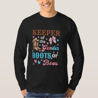 性別の性別のキーパーが明らかにするブーツまたは弓 Tシャツ