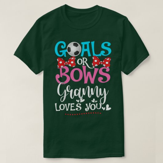 性別の明かすゴールや弓おばあちゃんが愛するSocce Tシャツ (デザイン正面)