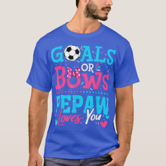 性別の明かすゴールや弓Pepawあなたを愛するサッカー Tシャツ