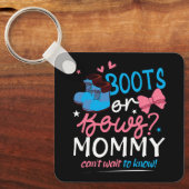 性別の明けブーツ弓ママはBを知って待つカント キーホルダー (正面)