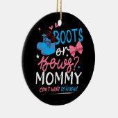 性別の明けブーツ弓ママはBを知って待つカント セラミックオーナメント (右)
