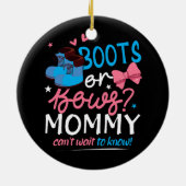 性別の明けブーツ弓ママはBを知って待つカント セラミックオーナメント (裏面)
