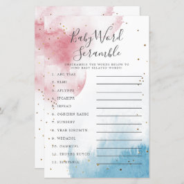 性別の明け渡し水色ベビー単語スクランブルゲーム