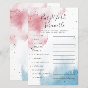 性別の明け渡し水色ベビー単語スクランブルゲーム