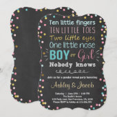 性別の明示の招待ベビーシャワーボーイまたは女の子 招待状 (正面/裏面)