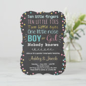 性別の明示の招待ベビーシャワーボーイまたは女の子 招待状 (スタンド正面)