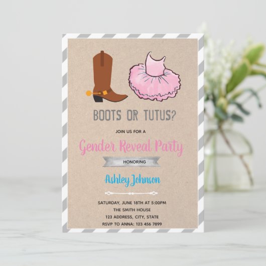 性別の明示への招待をブートまたはチュータスに送信 招待状 (スタンド正面)