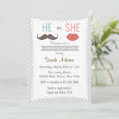 性別の明示パーティの招待状キス水玉模様 招待状 (スタンド正面)