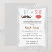 性別の明示パーティの招待状キス水玉模様 招待状 (正面/裏面)