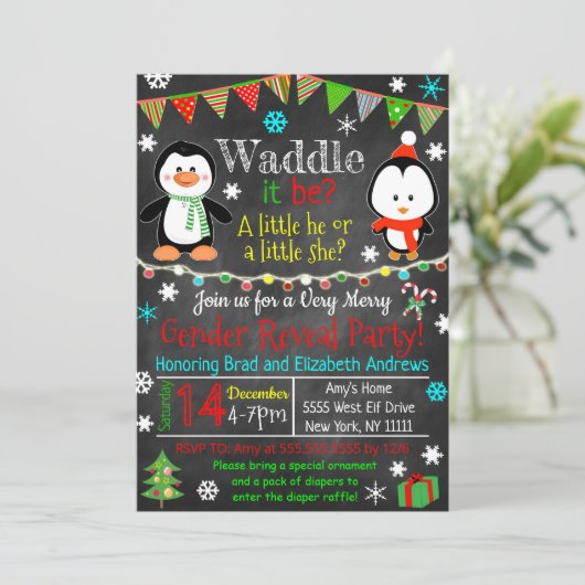 性別の明示パーティの招待状 招待状 (スタンド正面)