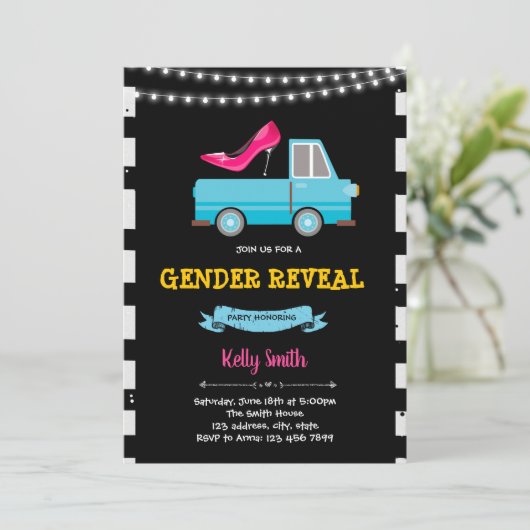 性別の明示パーティの招待状 招待状 (スタンド正面)