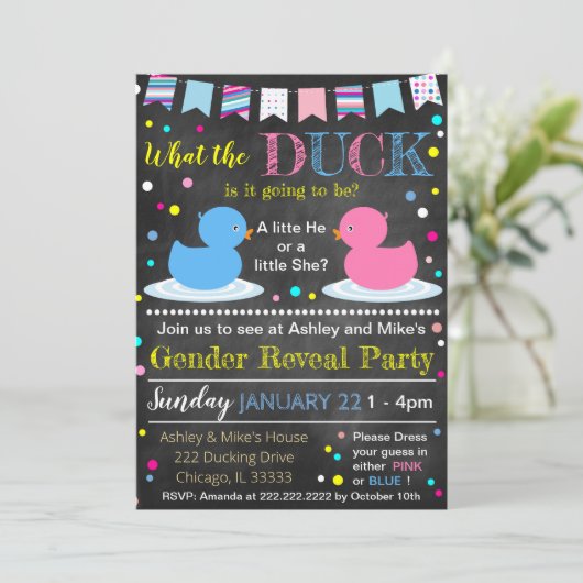 性別の明示パーティの招待状 招待状 (スタンド正面)