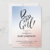 性別の明示パーティーグラデーション招待状。男の子か女の子 招待状 (正面)