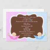 性別の明示パーティーベビーシャワー招待状 招待状 (正面/裏面)